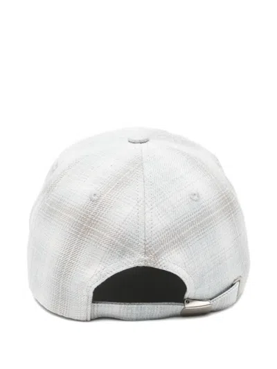 Feng Chen Wang Checked Baseball Cap In Gray