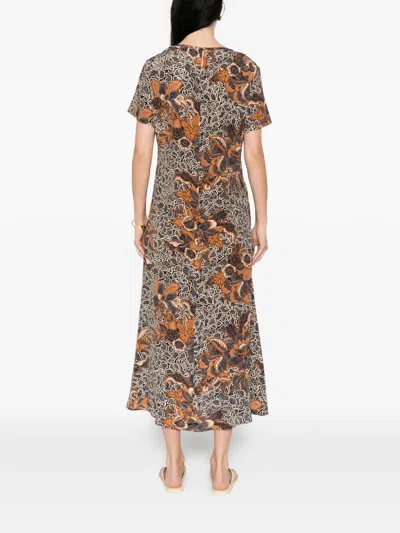 Weekend Max Mara Short Sleeve Dress In Brown