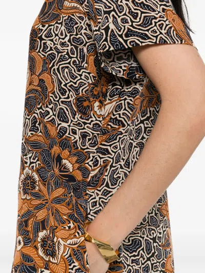 Weekend Max Mara Short Sleeve Dress In Brown