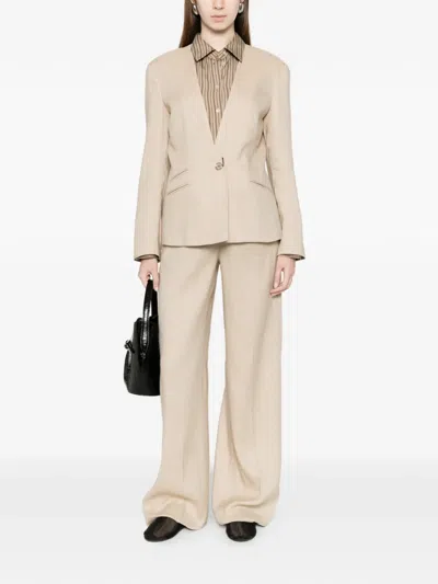 Marella One-button Blazer In Brown