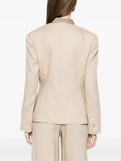 Marella One-button Blazer In Brown