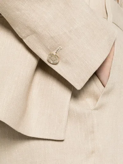 Marella One-button Blazer In Brown