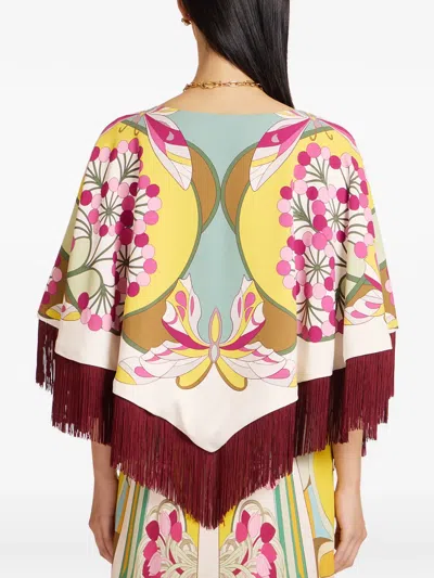 La Doublej Reversible Mini Poncho Top In Multi
