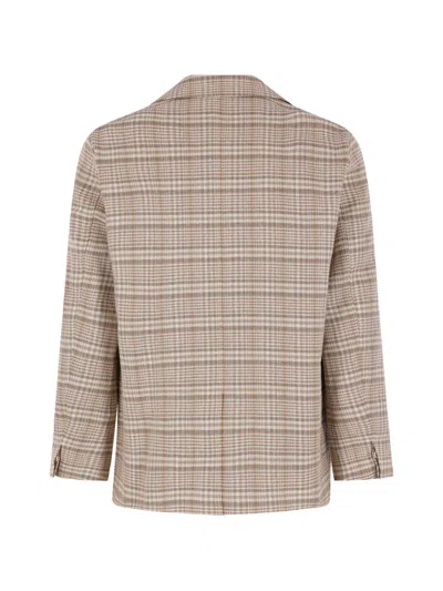 Auralee Checked Shirt Jacket In Neutral