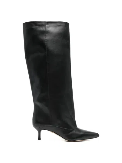 Gisel Moire Lory Pointed-toe Knee-high Boots In Multi