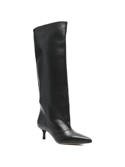 Gisel Moire Lory Pointed-toe Knee-high Boots In Multi