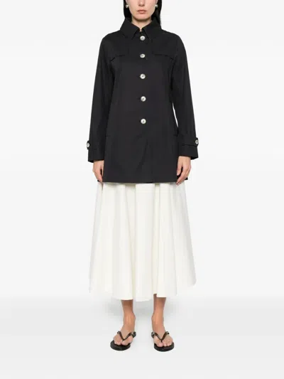 Herno Single-breasted Coat In Blue