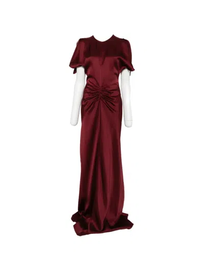 Victoria Beckham Womens Cinnabar Red Isabella Satin Gown In Burgundy