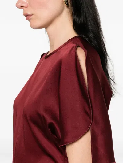 Victoria Beckham Womens Cinnabar Red Isabella Satin Gown In Burgundy