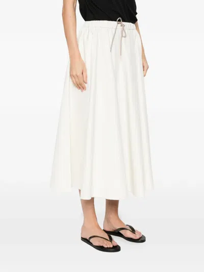 Cordera Drawstring Skirt In White