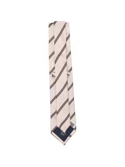 Corneliani Striped Tie In Pink