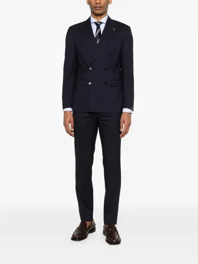 Manuel Ritz Double-breasted Suits In Blue