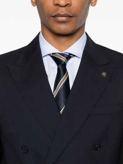 Manuel Ritz Double-breasted Suits In Blue