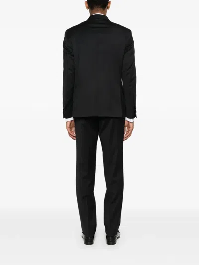 Manuel Ritz Double-breasted Suit In Black