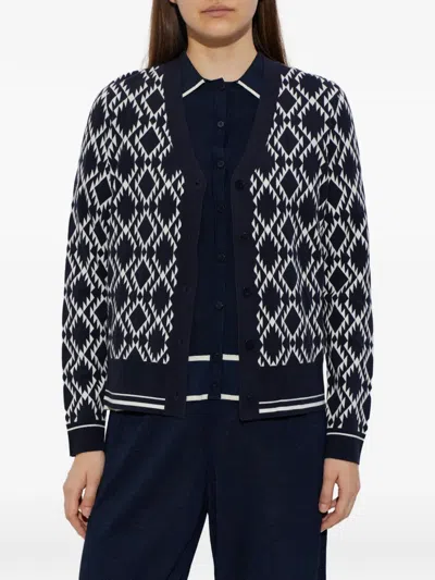 Bogner Amber Diamond-pattern Cardigan In Black