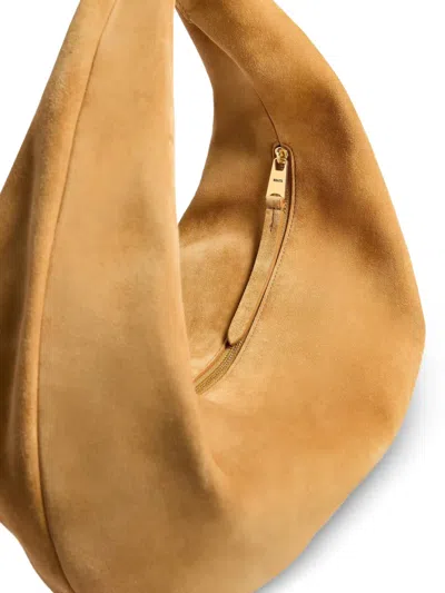 Khaite Medium Olivia Hobo Bag Wheat Suede In Brown