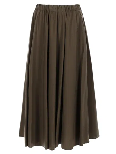 Aspesi Elasticated Midi Skirt In Brown