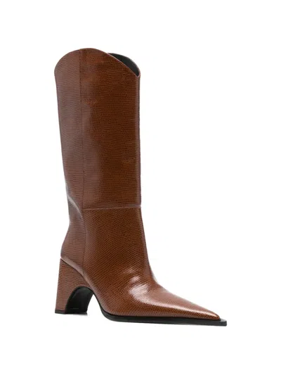 Coperni Cowboy Bridge Lizard Print Boots In Multi