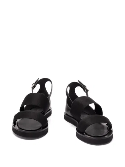 Max Mara Flat Sandals In Leather And Elasticated Webbing In Multi