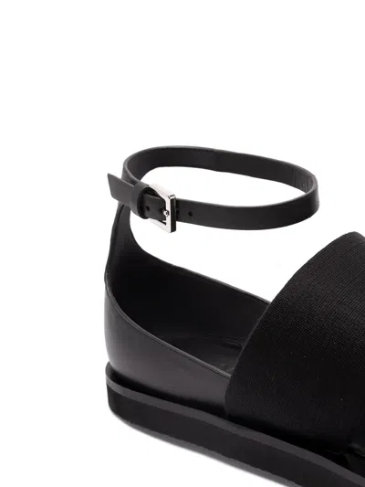 Max Mara Flat Sandals In Leather And Elasticated Webbing In Multi