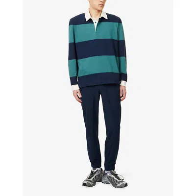 Lululemon Mens True Navy Deep Marina Long-sleeve Cotton Rugby Shirt In Green