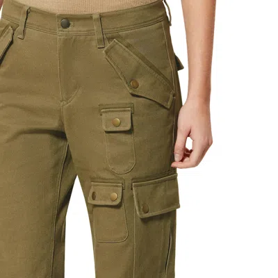 Isabel Marant Josine Cotton Twill Flare Crop Cargo Pants In Brown