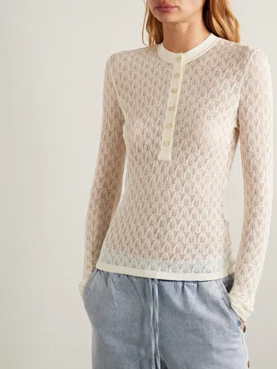 Zimmermann Openwork Knit Top In Neutral