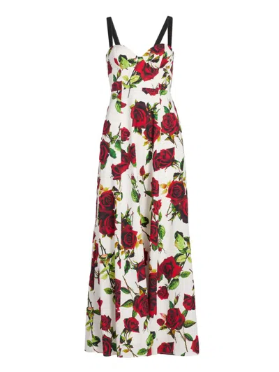 L'agence Sutton Sweetheart Neck Maxi Dress In White