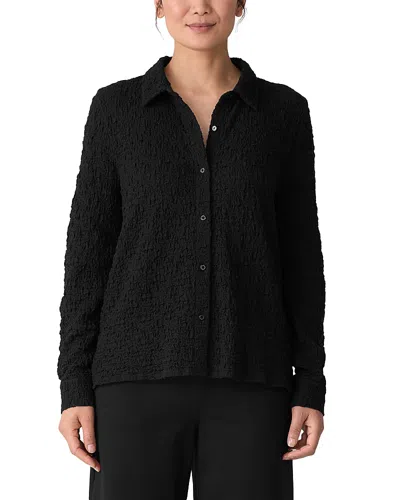 Eileen Fisher Textured Shirt In Black