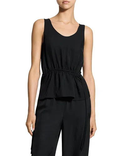 Theory Tie-waist Tank Top In Washed Stripe In Blue