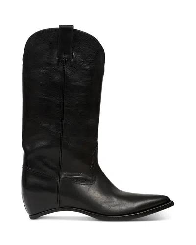 Maison Margiela Heel-less Western Leather Boots In Black