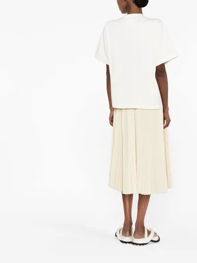 Jil Sander Crewneck Short Sleeves Classic Print T-shirt Clothing In White