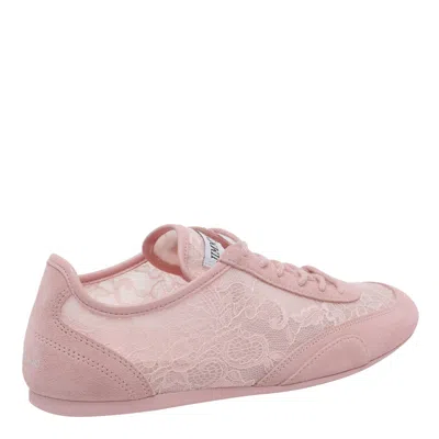 Jimmy Choo Sunny Floral Lace And Suede Trainers In Pink