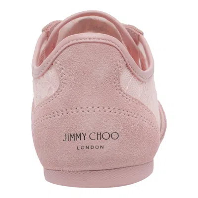 Jimmy Choo Sunny Floral Lace And Suede Trainers In Pink