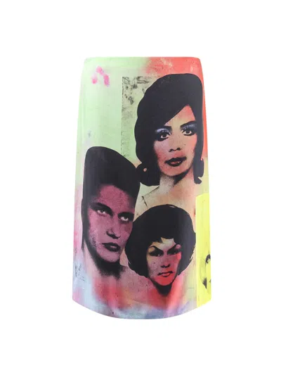 Versace Printed Silk Twill Pencil Skirt In Animal Print