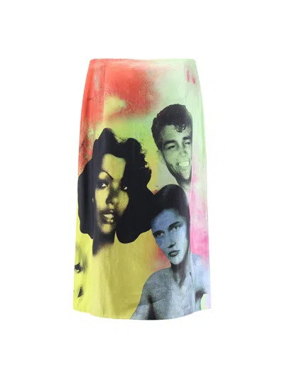 Versace Printed Silk Twill Pencil Skirt In Animal Print