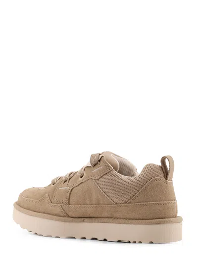 Ugg Lo Lowmel Beige Sneakers With Mesh Inserts And Logo On The Side In Suede Man In Multi
