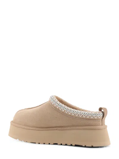 Ugg Tazz Beige Sabot With Embossed Logo In Suede Woman In Multi