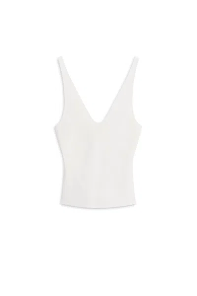 Scanlan Theodore Ribbed-knit V-neck Tank Top In White