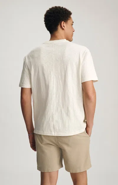 Mavi Slub Crew Neck T-shirt In Vanilla Ice In White