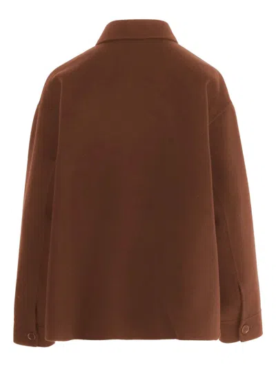 Aspesi Short Overcoat In Brown