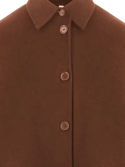 Aspesi Short Overcoat In Brown