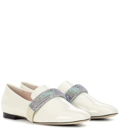 Shop Christopher Kane Embellished Leather Loafers In White