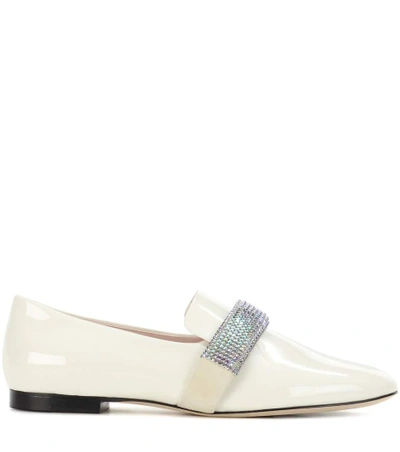 Shop Christopher Kane Embellished Leather Loafers In White