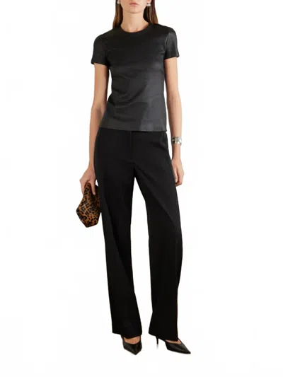 Stouls 05 Stretch-leather T-shirt In Black