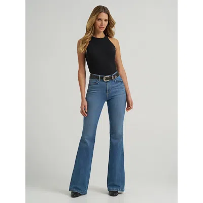 Wrangler Women's  Bespoke High Rise Flare Jean In Lara In Blue