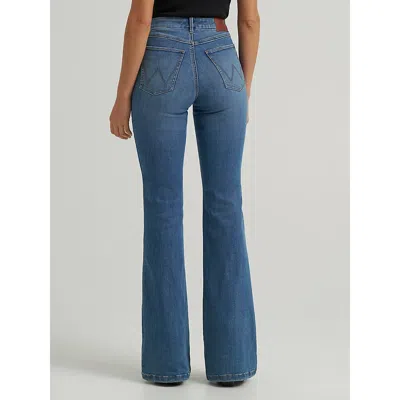 Wrangler Women's  Bespoke High Rise Flare Jean In Lara In Blue