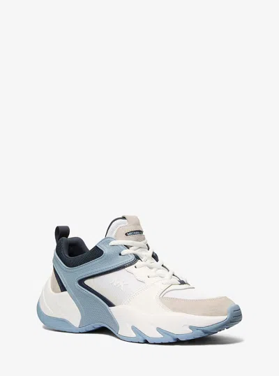 Michael Kors Chase Mixed-media Trainer In Multi