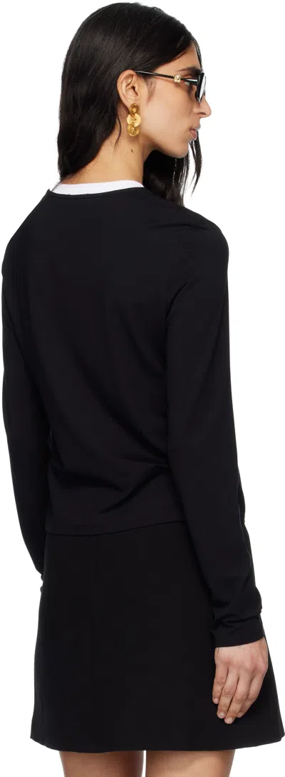 Versace Black Stretch Viscose-jersey T-shirt In Multi