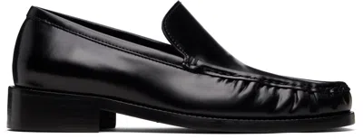 Acne Studios Stamped Monogram Calf Leather Loafers In Black